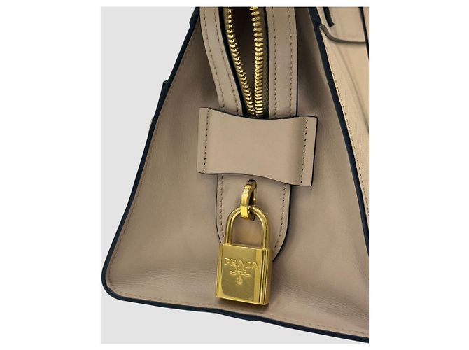 Prada Borsa Tote Esplanade Saffiano Beige Marrone - vista 8