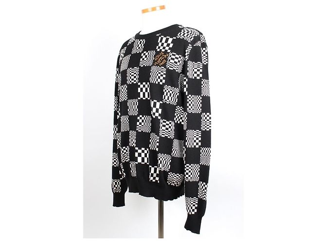 Louis Vuitton Pull en maille Distorted Damier XL Noir - vue 2