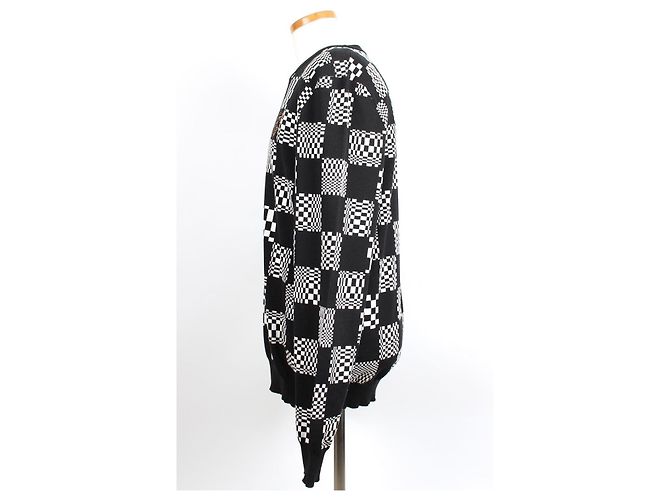 Louis Vuitton Pull en maille Distorted Damier XL Noir - vue 3