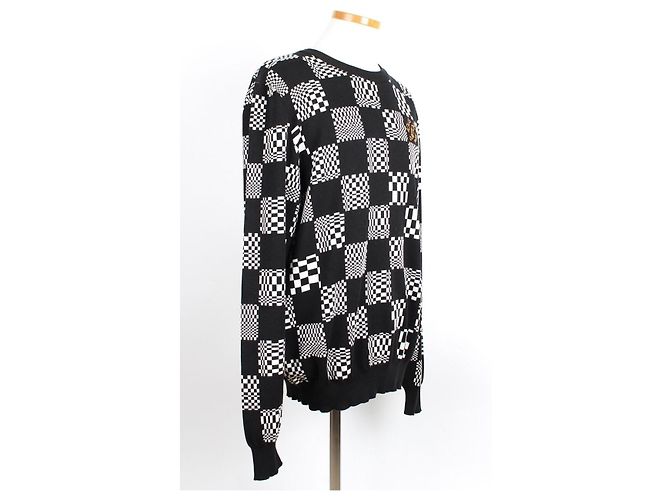 Louis Vuitton Pull en maille Distorted Damier XL Noir - vue 5