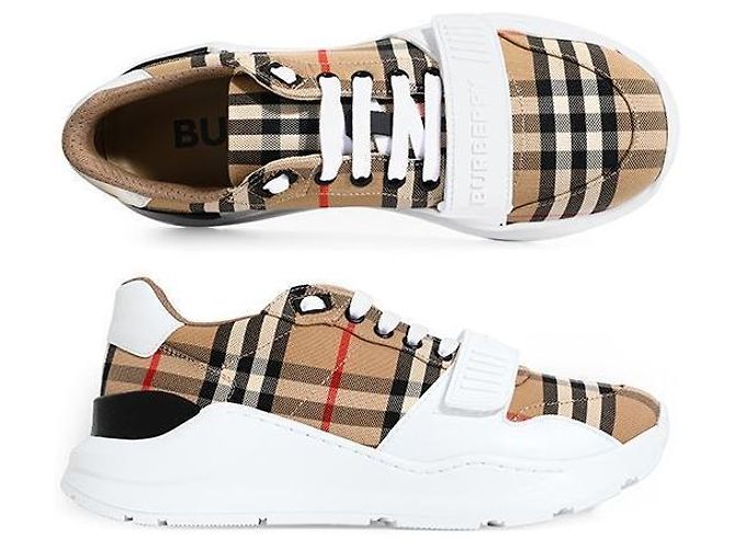 Burberry Sneakers Vintage Check Suede Archive Beige Uomo Multicolore - vista 3