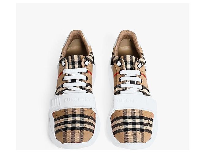 Burberry Sneakers Vintage Check Suede Archive Beige Uomo Multicolore - vista 8