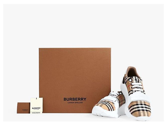 Burberry Sneakers Vintage Check Suede Archive Beige Uomo Multicolore - vista 9
