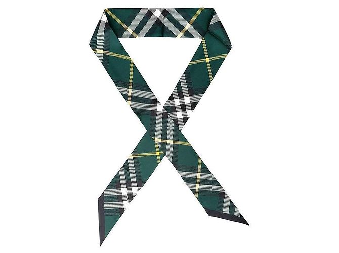 Burberry Foulard Twilly in seta Check - vista 3
