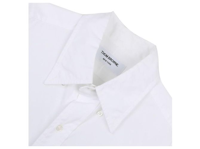Thom Browne Camicia bianca con fascia RWB con maniche Bianco - vista 5
