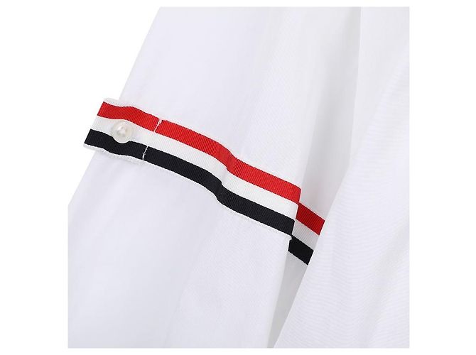 Thom Browne Camicia bianca con fascia RWB con maniche Bianco - vista 8