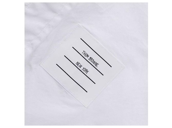 Thom Browne Camicia bianca con fascia RWB con maniche Bianco - vista 9