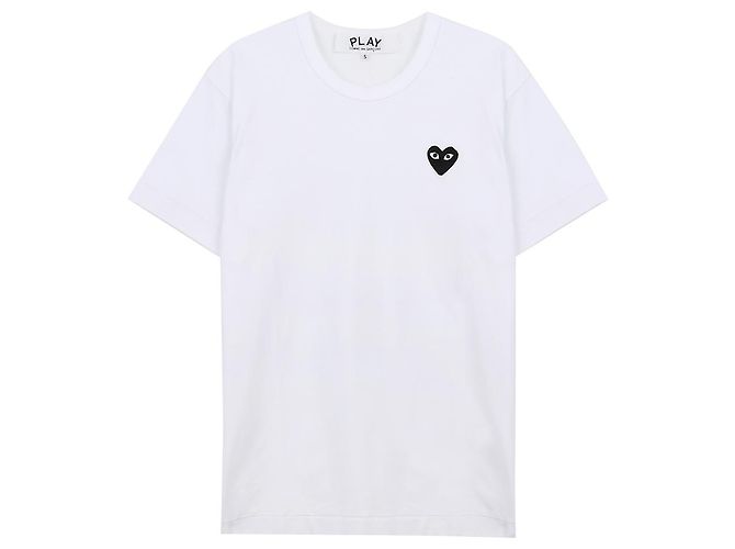 Comme Des Garcons T-Shirt mit schwarzem Herz-Patch Weiß - Ansicht 3