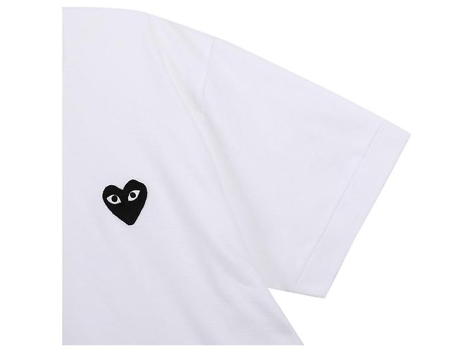 Comme Des Garcons T-Shirt mit schwarzem Herz-Patch Weiß - Ansicht 6