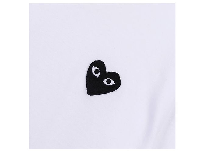 Comme Des Garcons T-Shirt mit schwarzem Herz-Patch Weiß - Ansicht 8