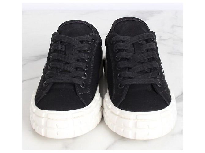 Prada Sneakers in gabardine nero - vista 5