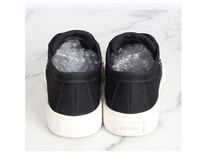 Prada Sneakers in gabardine nero - vista 6