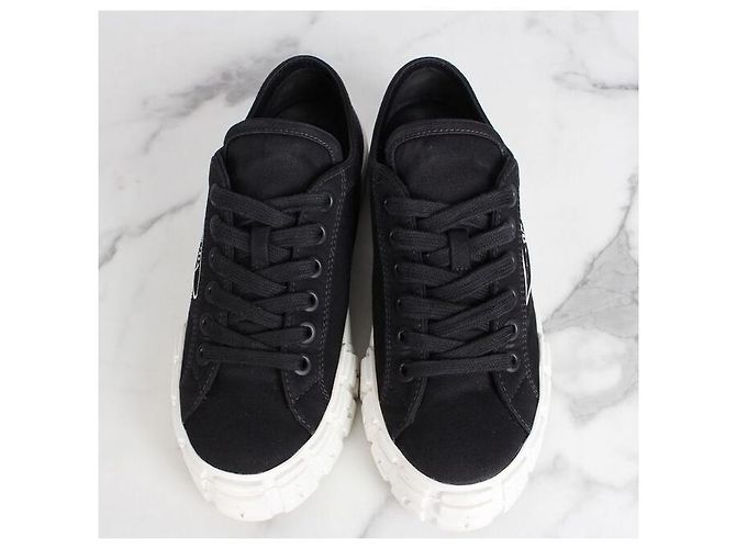 Prada Sneakers in gabardine nero - vista 7