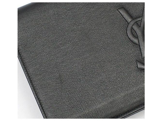 Saint Laurent Clutch Belture in pelle nera Nero - vista 5