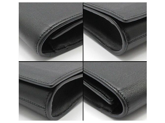 Saint Laurent Clutch Belture in pelle nera Nero - vista 8
