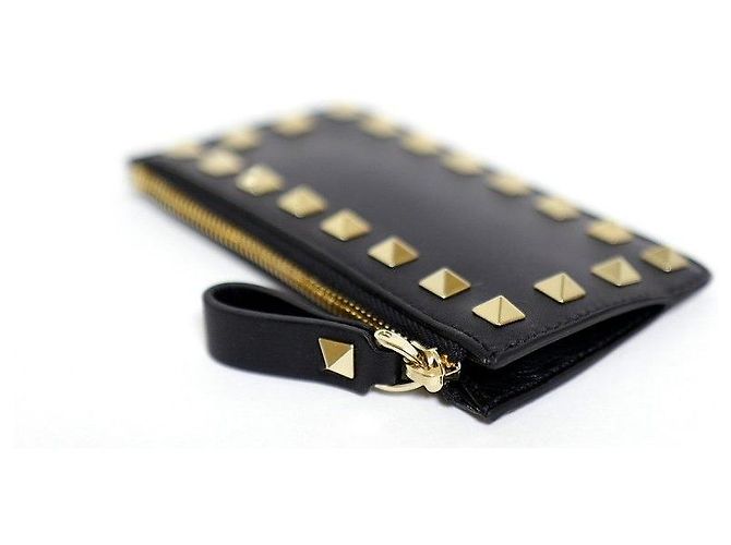 Valentino Tarjetero con llavero Rockstud Negro - vista 5