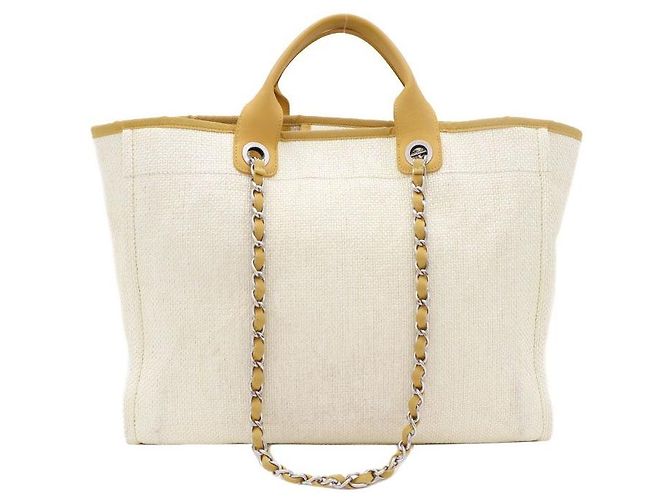 Chanel Borsa Tote Large Deauville e Borsa a Spalla Giallo - vista 3