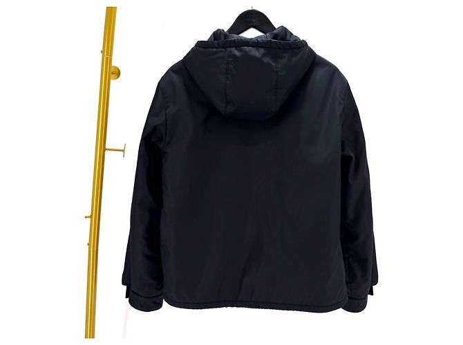 Prada Giacca con cappuccio con logo triangle in Re-Nylon Nero - vista 4