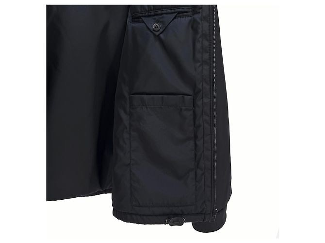 Prada Giacca con cappuccio con logo triangle in Re-Nylon Nero - vista 9