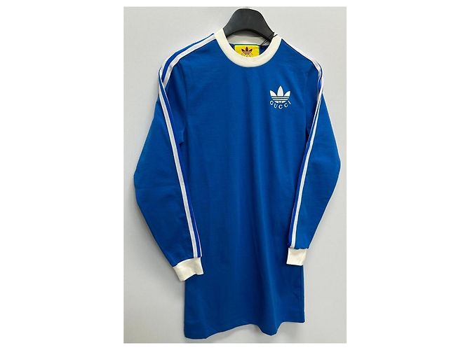 Vestido de jersey de algodón Gucci Adidas Azul - vista 3