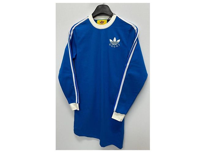 Vestido de jersey de algodón Gucci Adidas Azul - vista 4