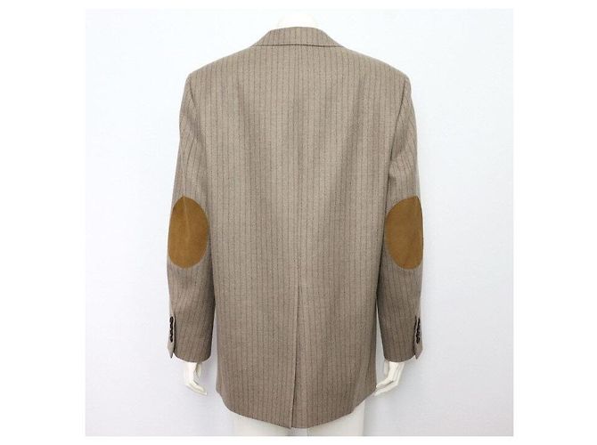 Céline Kaschmir-Flanelljacke mit Ellbogenpatches Maroon Glass Brun Damen Rot - Ansicht 4