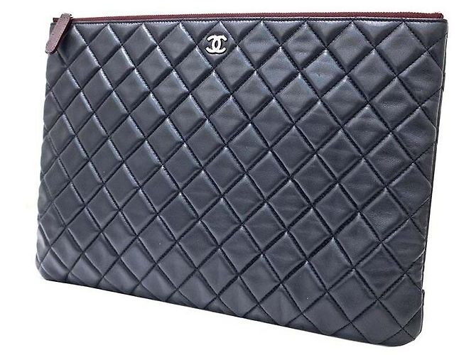 Chanel Clutch in agnello Large Nero - vista 2