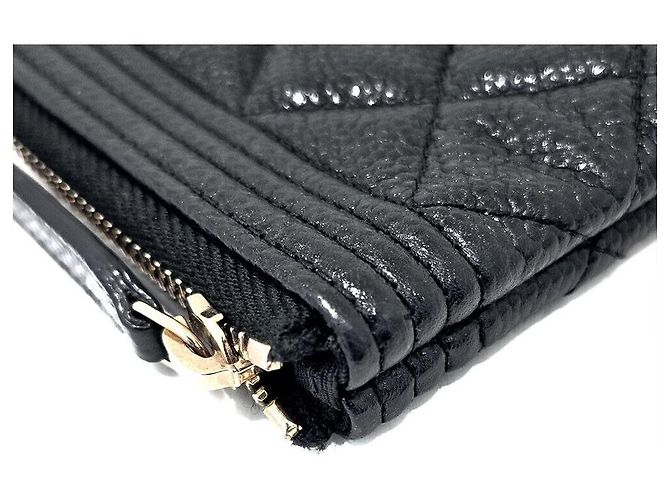Chanel Clutch Caviar Boy Large Nero - vista 3