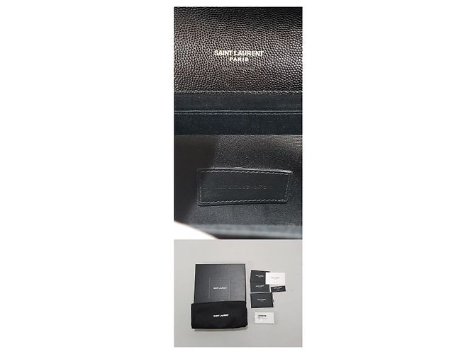 Saint Laurent Clutch matelassé Monogram con finiture dorate Nero - vista 10