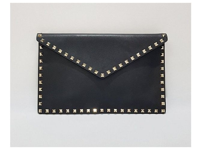 Valentino Clutch Envelope Rockstud Negro - vista 2