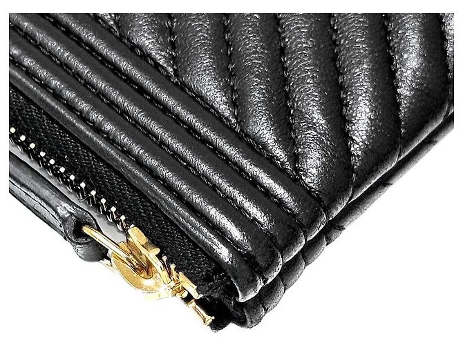 Chanel Clutch Boy Chevron in agnello New Medium Nero - vista 2
