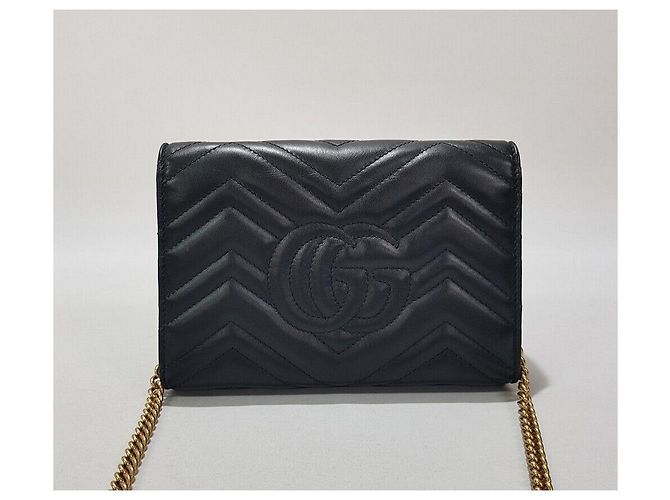 Gucci Mini borsa a catena trapuntata GG Marmont Nero - vista 5