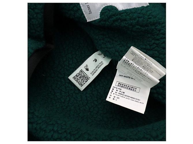 Off White Giacca in pile da uomo con shearling Verde - vista 10