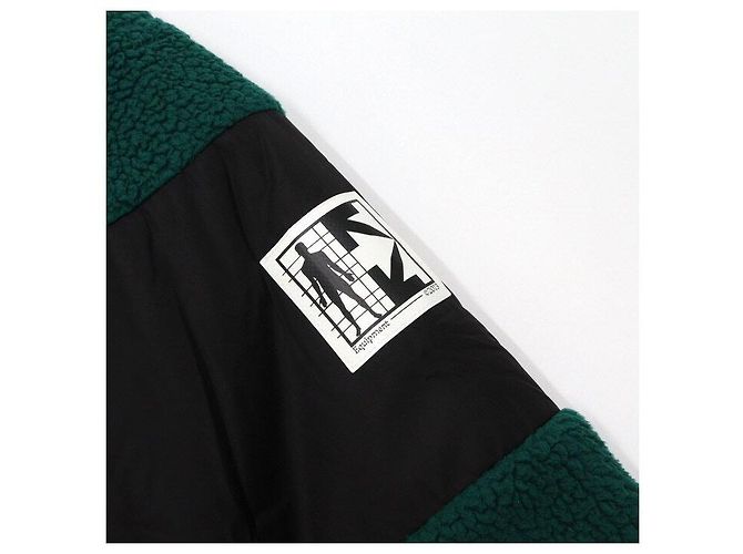 Off White Giacca in pile da uomo con shearling Verde - vista 6