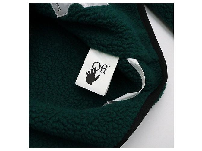 Off White Giacca in pile da uomo con shearling Verde - vista 9