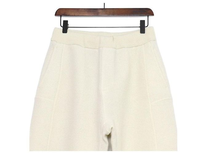 Louis Vuitton Quilted Textured Wool Men's Pants White - view 2