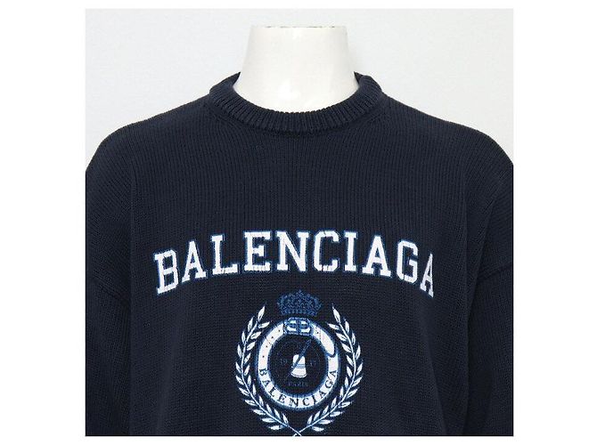 Balenciaga Oversized Baumwollstrick für Herren mit College-Print - Ansicht 2