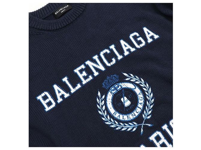 Balenciaga Oversized Baumwollstrick für Herren mit College-Print - Ansicht 6