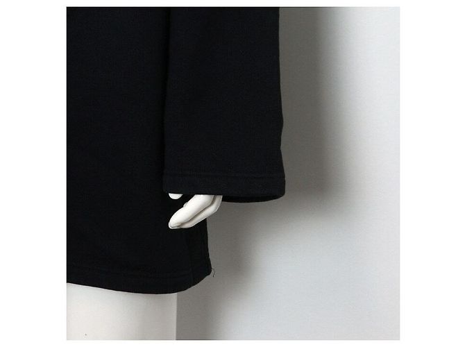 Balenciaga Felpa oversize in cotone nero con logo ricamato Paris - vista 3