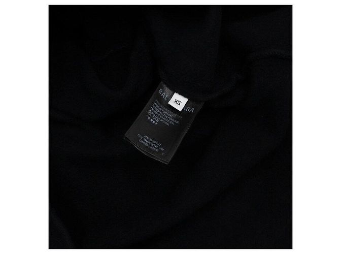 Balenciaga Felpa oversize in cotone nero con logo ricamato Paris - vista 7
