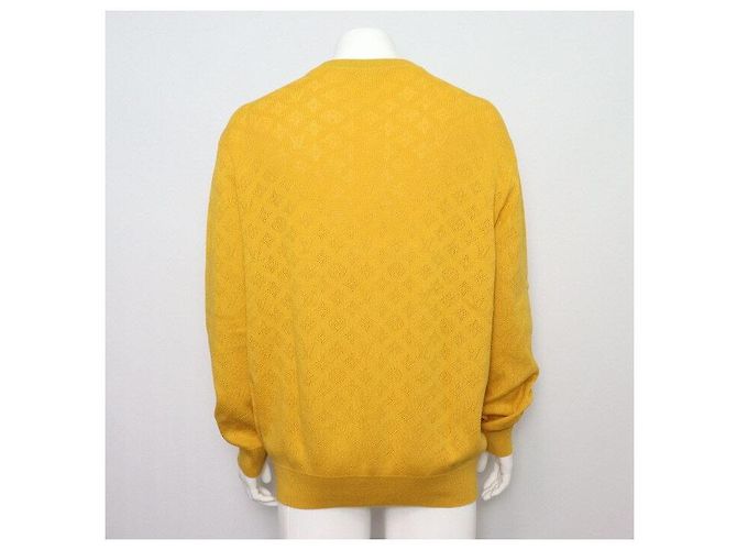 Louis Vuitton Pullover aus gelbem Monogramm-Baumwollstrick für Herren - Ansicht 4