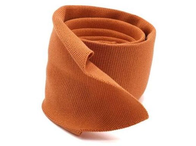 Hermès Orange Check Pattern Silk Men's Tie - view 2