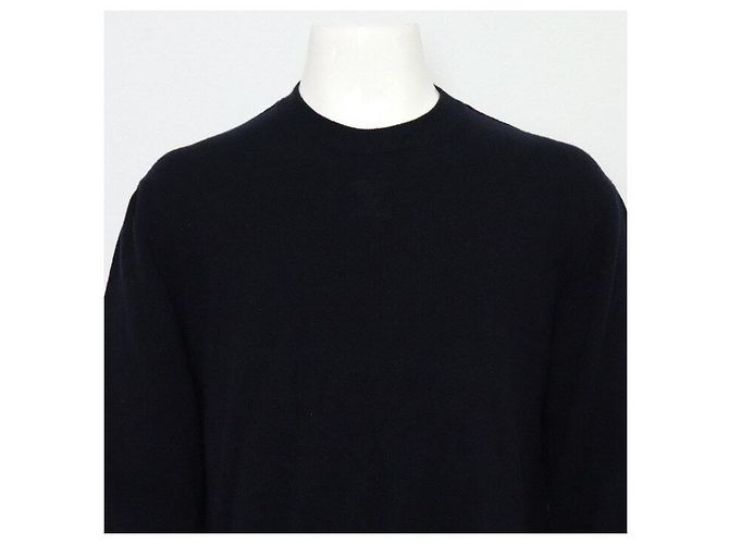 Louis Vuitton Navy Strickpullover für Herren mit geprägtem Logo Blau - Ansicht 2