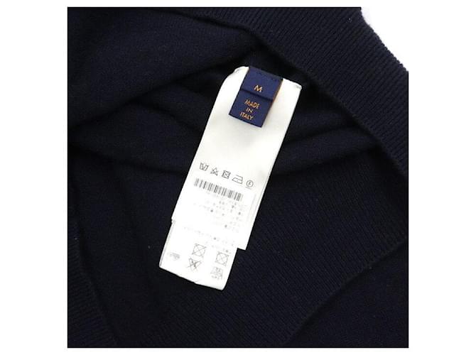 Louis Vuitton Navy Strickpullover für Herren mit geprägtem Logo Blau - Ansicht 7