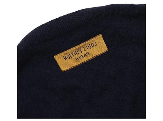 Louis Vuitton Navy Strickpullover für Herren mit geprägtem Logo Blau - Ansicht 8