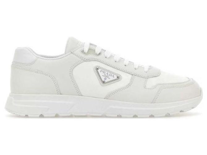 Prada Sneakers in nylon e pelle Bianco - vista 3