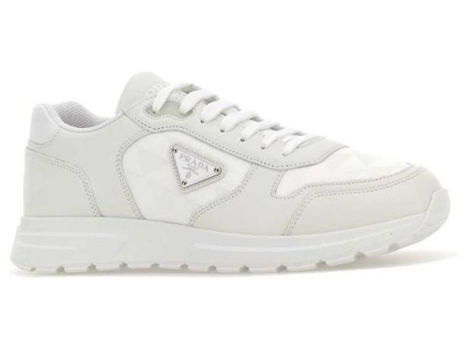 Prada Sneakers in nylon e pelle Bianco - vista 4