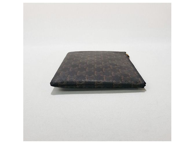 Céline Triomphe Canvas Pouch Clutch Bag Schwarz - Ansicht 4