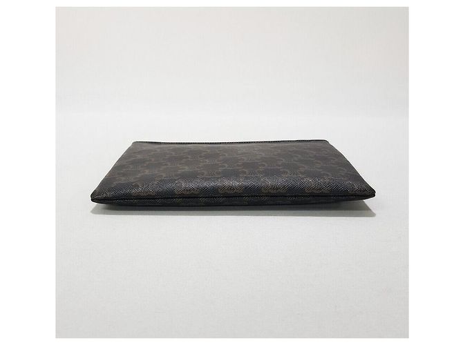 Céline Triomphe Canvas Pouch Clutch Bag Schwarz - Ansicht 6