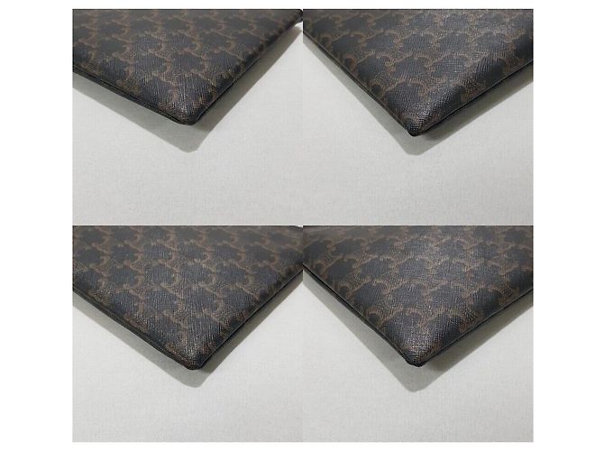 Céline Triomphe Canvas Pouch Clutch Bag Schwarz - Ansicht 7